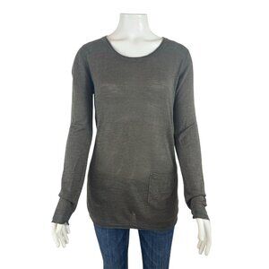 Athleta Linen Blend Long Sleeve Shirt Small Tunic Pocket Lightweight Silk